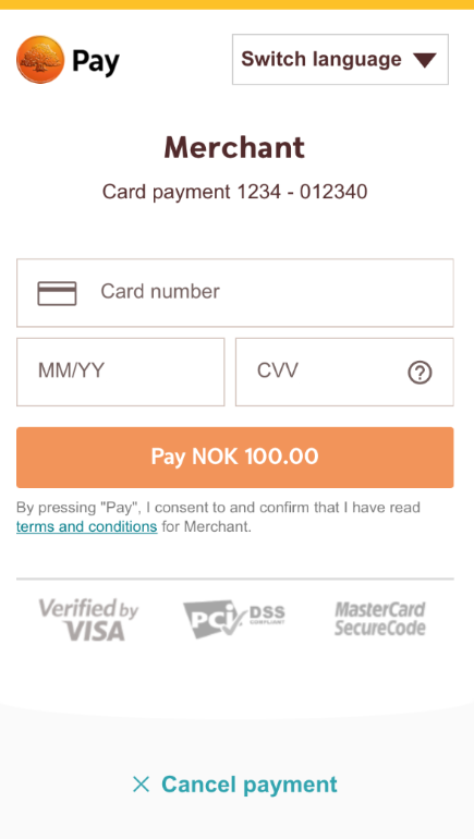 Mobile Redirect Payment Page